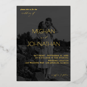 Names Modern Photo Black & Whit 6 Vertical Wedding