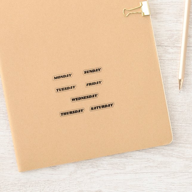 Names Of Days of the Week Planner Retro  (Notebook)