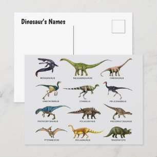 Names of Dinosaurs Holiday Postcard