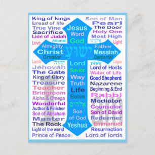 Names of God and Jesus  Postcard