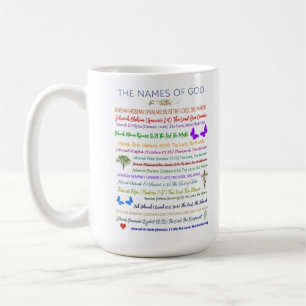 Names of God and their meanings multi-colour text Coffee Mug