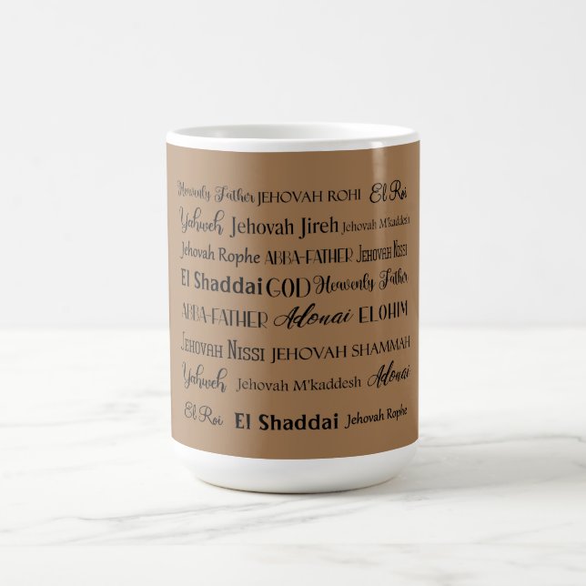 Names of God Coffee Mug (Tan) (Center)