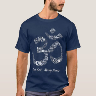 Names of God in Om Symbol Yoga Inspired Aum T-Shirt