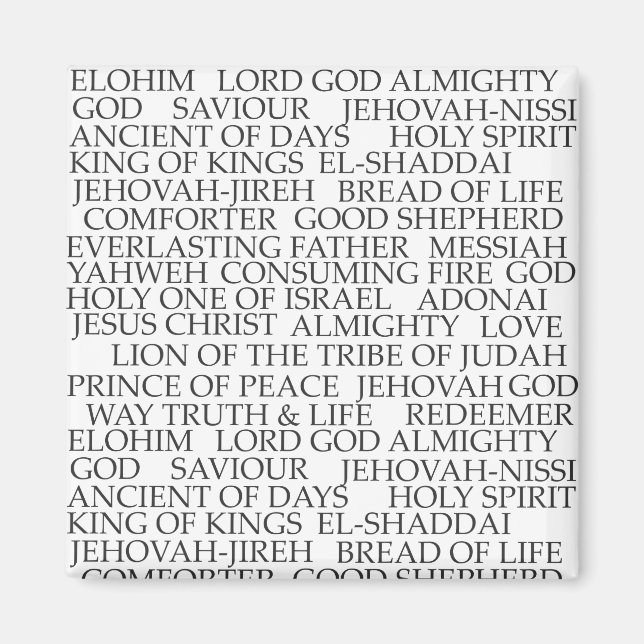 NAMES OF GOD MAGNET (Front)