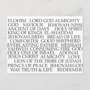 NAMES OF GOD POSTCARD