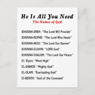 Names of God Postcard