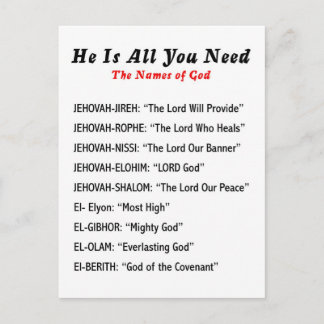 Names of God Postcard