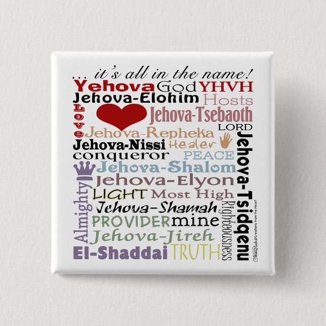 Names of God-Subway Art 15 Cm Square Badge (Front)