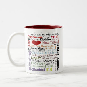 Names of God-Subway Art Two-Tone Coffee Mug