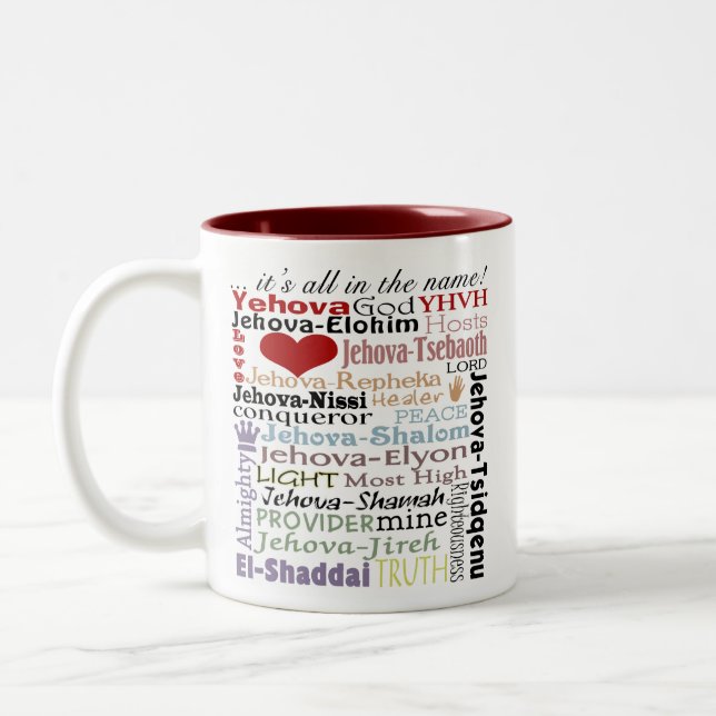 Names of God-Subway Art Two-Tone Coffee Mug (Left)