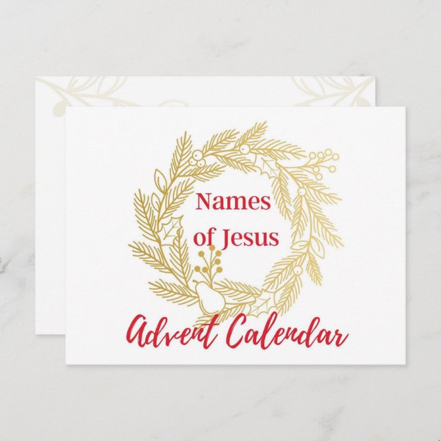 Names Of Jesus Advent Calendar Cover Postcard (Front/Back)