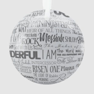 Names of Jesus Christian Christmas Ornament