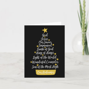 Names Of Jesus Christian Faith Christmas Tree Chri Card