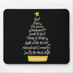 Names Of Jesus Christian Faith Christmas Tree Chri Mouse Mat
