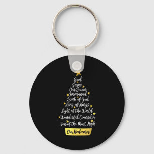 Names Of Jesus Christian Faith Christmas Tree Key Ring