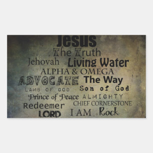 Names of Jesus...Christianity Rectangular Sticker
