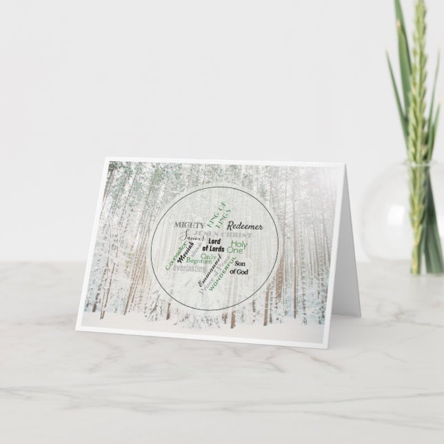 Names of Jesus Christmas Photo Folded Holiday Card (Front)