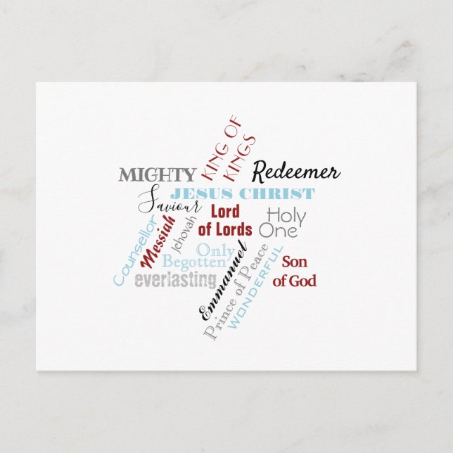 Names of Jesus Christmas Postcard (Front)