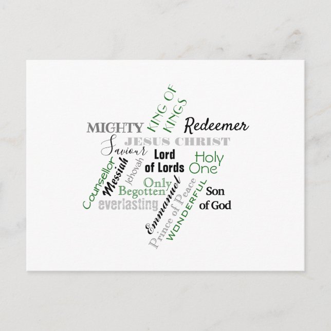Names of Jesus Christmas Postcard (Front)