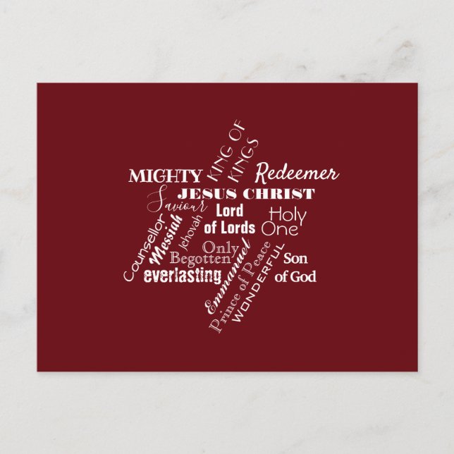 Names of Jesus Christmas Postcard (Front)