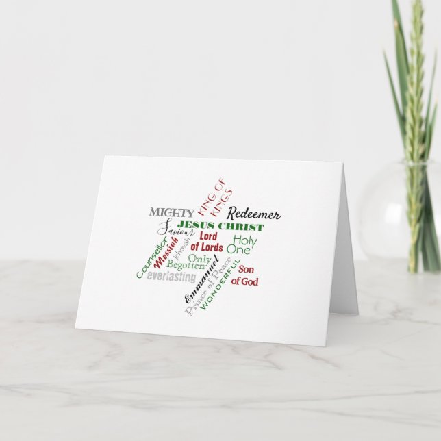 Names of Jesus Christmas Star Folded Holiday Card (Front)
