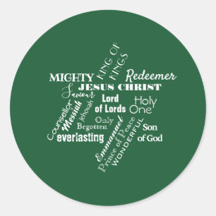 Names of Jesus Christmas Sticker