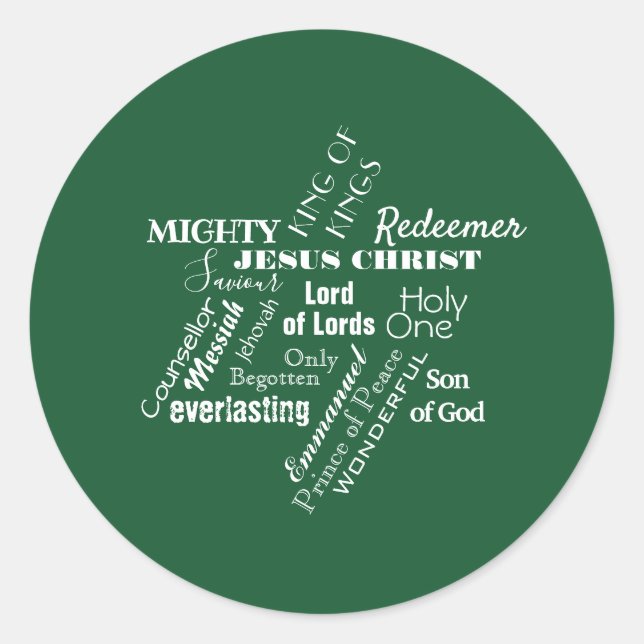 Names of Jesus Christmas Sticker (Front)