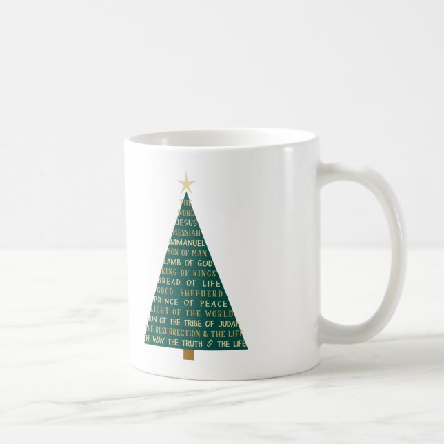 Names of Jesus Christmas Tree Coffee Mug (Right)