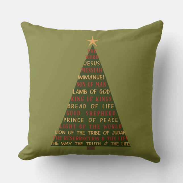 Names of Jesus Christmas Tree Cushion (Front)