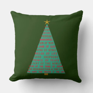 Names of Jesus Christmas Tree Cushion