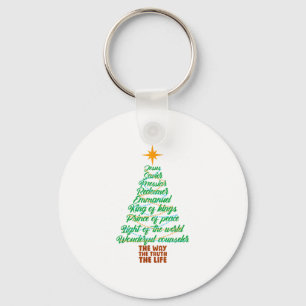 Names Of Jesus Christmas Tree Lights Christian Xma Key Ring