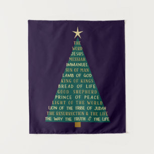 Names of Jesus Christmas Tree Tapestry