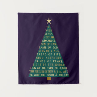 Names of Jesus Christmas Tree Tapestry
