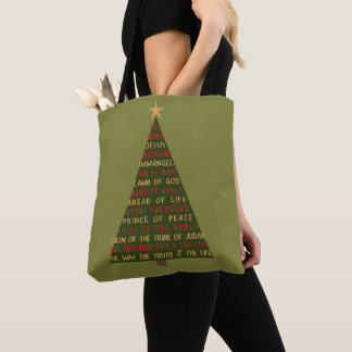 Names of Jesus Christmas Tree Tote Bag