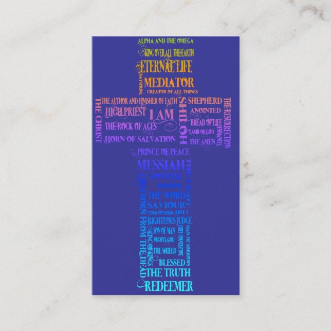 Names of Jesus Cross Business Card (Front)