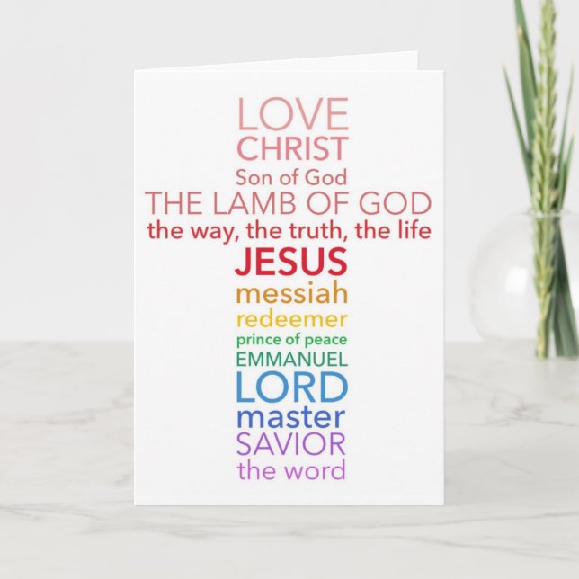Names of Jesus Cross Holiday Card (Front)
