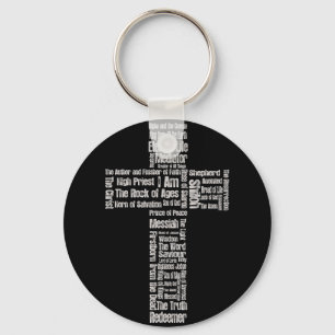 Names of Jesus Cross Key Ring