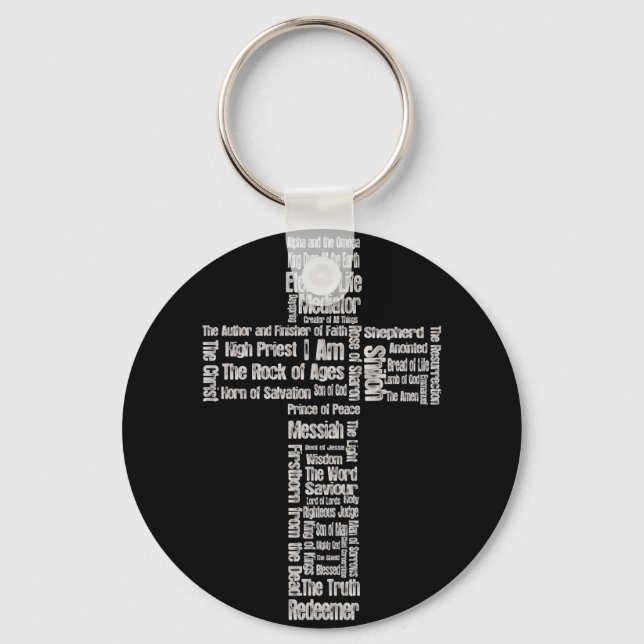 Names of Jesus Cross Key Ring (Front)