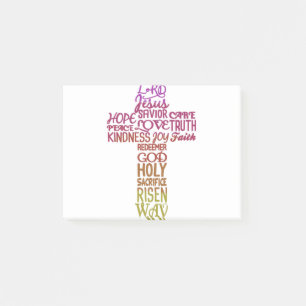 Names of Jesus in the form of a cross design Post-it Notes