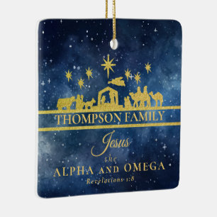 Names of Jesus Nativity Photo New Baby Isaiah 9 6 Ceramic Ornament