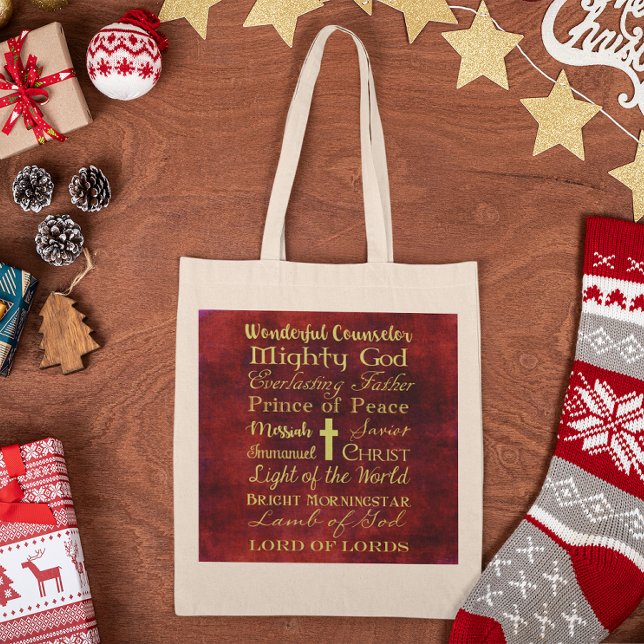 Names of Jesus Red Tote (Creator Uploaded)
