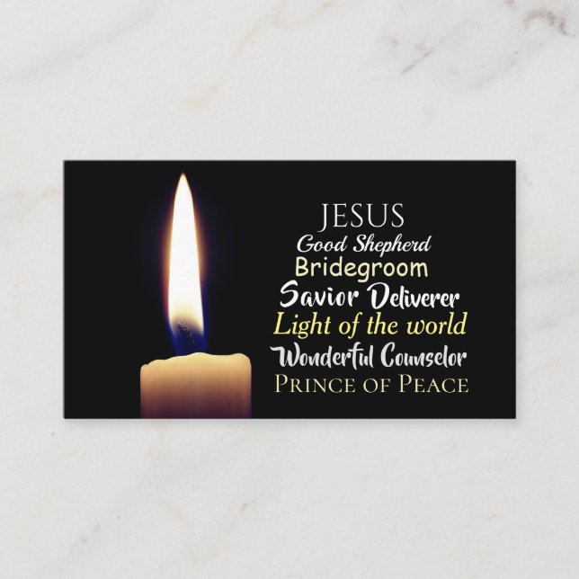 Names of Jesus, Saviour, Deliverer, Good Shepherd Business Card (Front)
