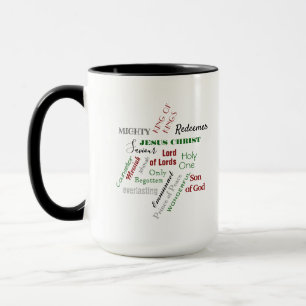 Names of Jesus Star Word Cloud Christmas  Mug