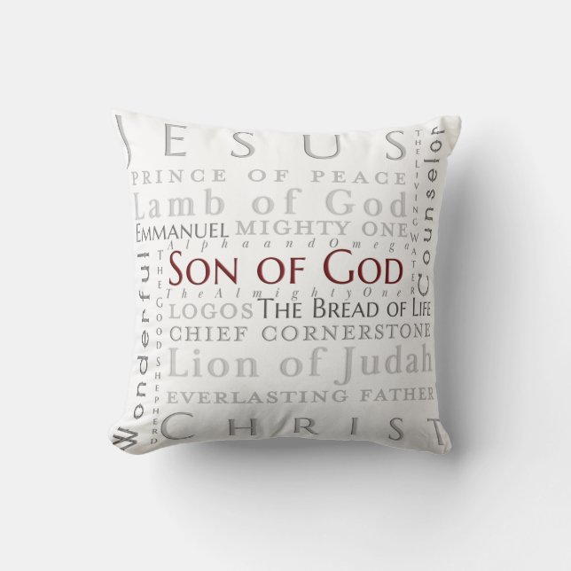 Names of Jesus Typography Pillow (Front)