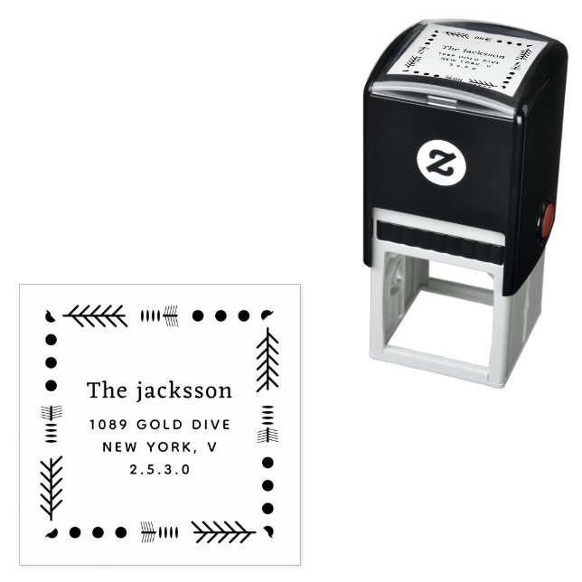Names Simple Typography Wedding Self-inking Stamp (In Situ)