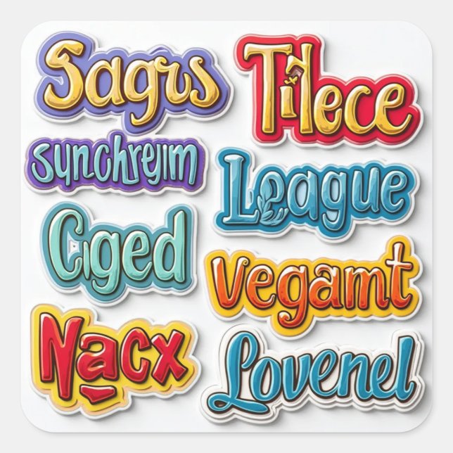 Names Square Sticker (Front)