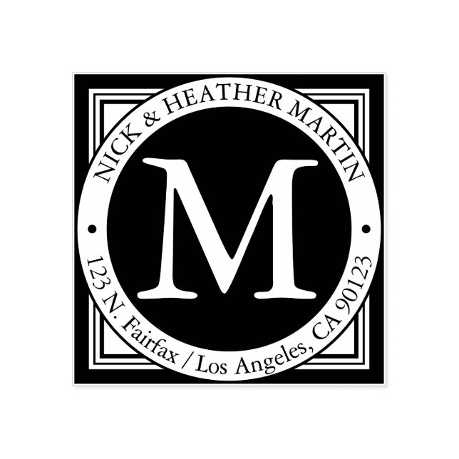 Names, Surname Initial & Return Address Rubber Stamp (Imprint)