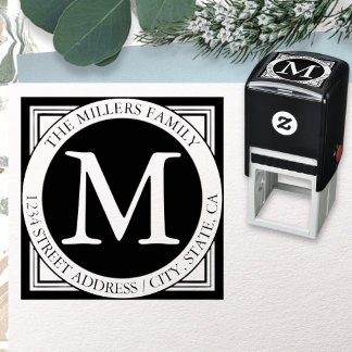 Names, Surname Initial & Return Address Self-inking Stamp