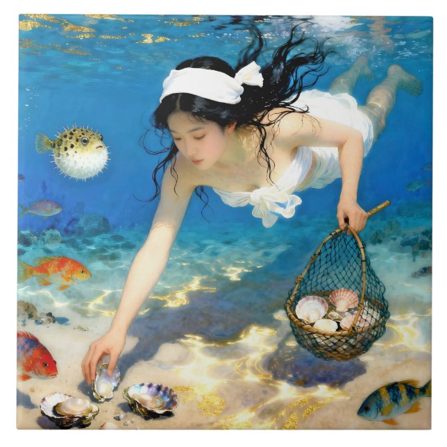 "Nami Eternal" – An Ocean Portrait Tile (Front)