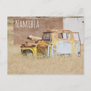 Namibia Africa Abandoned Car Wreck Landscape Postcard